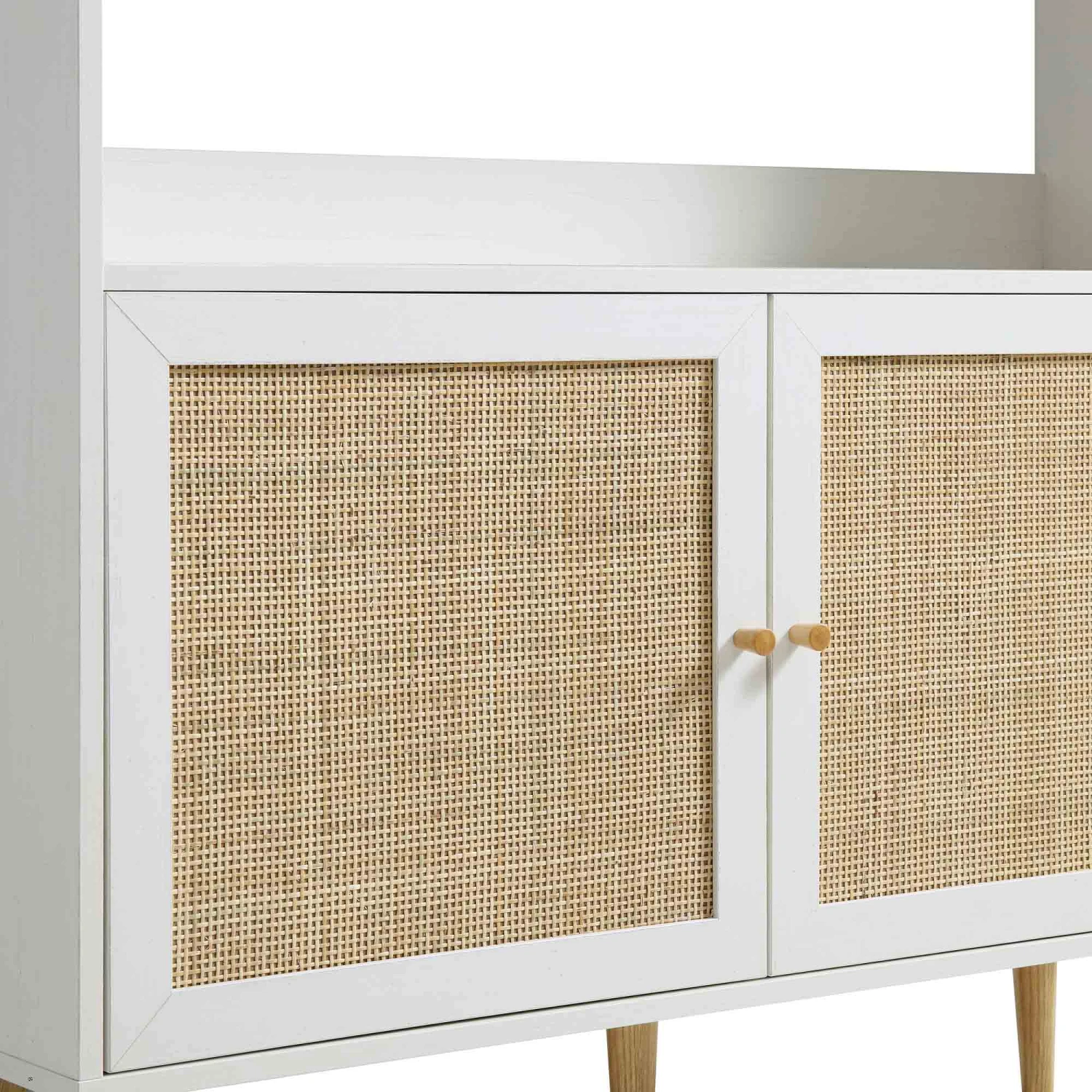 Frances Woven Rattan Bookcase With Doors, White 10 Frances Woven Rattan Bookcase With Doors, White - Image 10