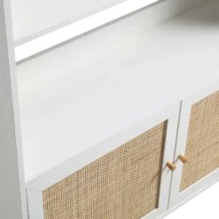 Frances Woven Rattan Bookcase With Doors, White 24 Frances Woven Rattan Bookcase With Doors, White -Daals Store FT SHELF 01 WHITE detail3