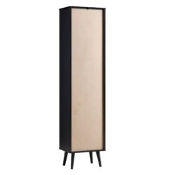 Frances Woven Rattan Tallboy Bathroom Unit, Black -Daals Store FT TALLB 01 BLACK WB5