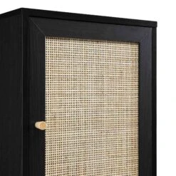 Frances Woven Rattan Tallboy Bathroom Unit, Black -Daals Store FT TALLB 01 BLACK detail1