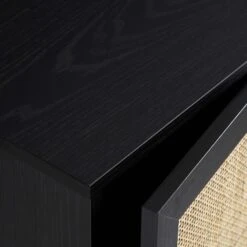 Frances Woven Rattan Tallboy Bathroom Unit, Black -Daals Store FT TALLB 01 BLACK detail5