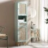 Frances Woven Rattan Tallboy Bathroom Unit, Mint Green 20 Frances Woven Rattan Tallboy Bathroom Unit, Mint Green -Daals Store FT TALLB 01 SAGE main