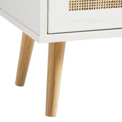 Frances Woven Rattan Tallboy Bathroom Unit, White -Daals Store FT TALLB 01 WHITE detail3