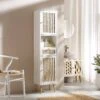 Frances Woven Rattan Tallboy Bathroom Unit, White