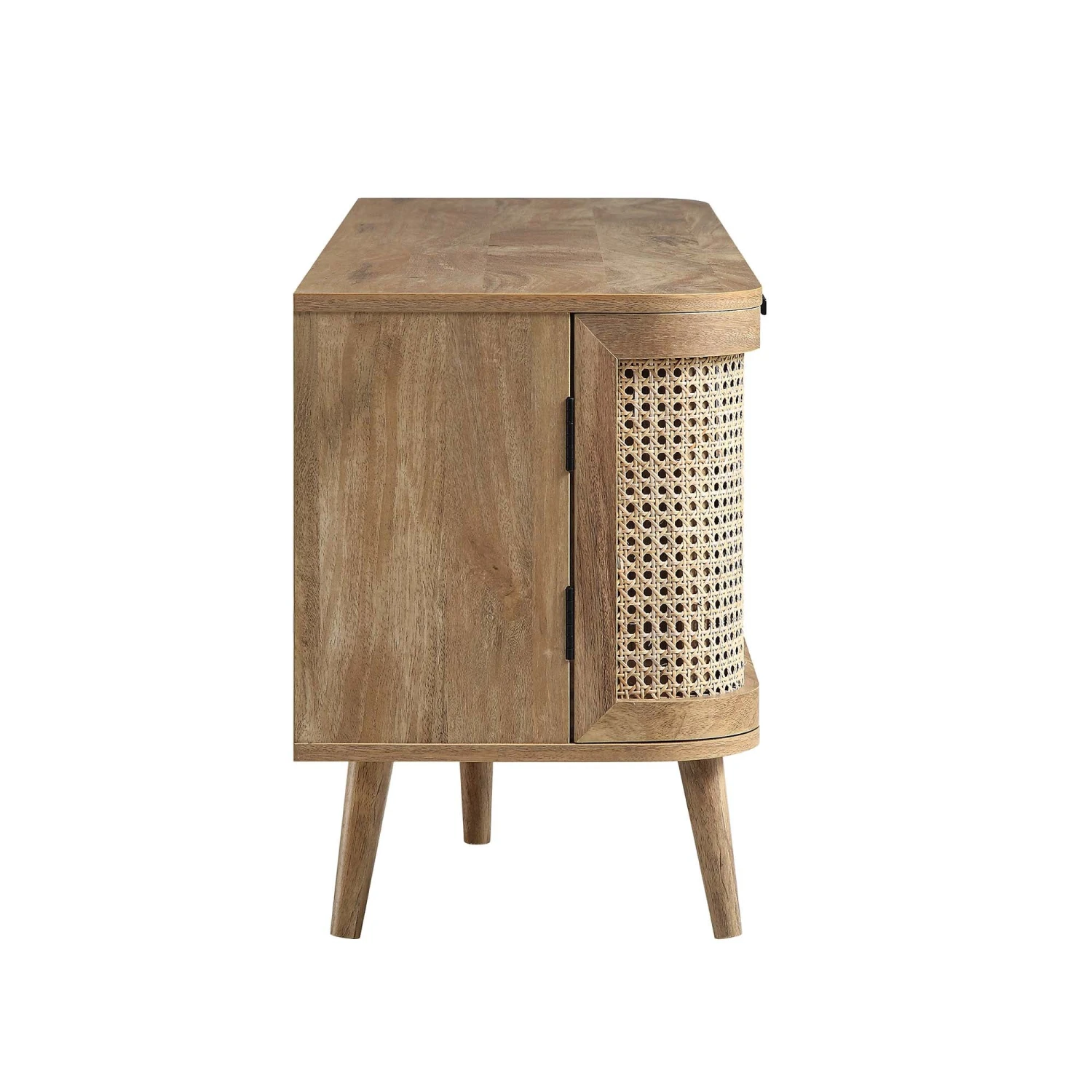 Izzy Curved Rattan 150cm TV Unit, Natural 8 Izzy Curved Rattan 150cm TV Unit, Natural - Image 8