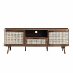 Izzy Curved Rattan 150cm TV Unit, Walnut -Daals Store FT TV 03 WALN WB1