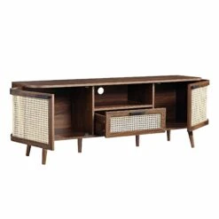 Izzy Curved Rattan 150cm TV Unit, Walnut -Daals Store FT TV 03 WALN WB3