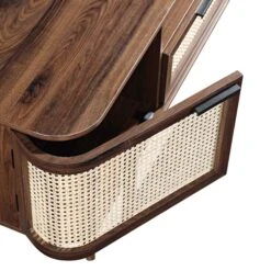 Izzy Curved Rattan 150cm TV Unit, Walnut -Daals Store FT TV 03 WALN detail1