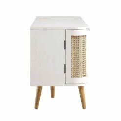Izzy Curved Rattan 150cm TV Unit, White -Daals Store FT TV 03 WHITE WB4