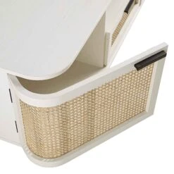 Izzy Curved Rattan 150cm TV Unit, White -Daals Store FT TV 03 WHITE detail1