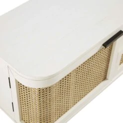 Izzy Curved Rattan 150cm TV Unit, White -Daals Store FT TV 03 WHITE detail2