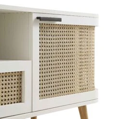 Izzy Curved Rattan 150cm TV Unit, White -Daals Store FT TV 03 WHITE detail3