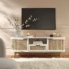 Izzy Curved Rattan 150cm TV Unit, White 30 Izzy Curved Rattan 150cm TV Unit, White -Daals Store FT TV 03 WHITE main