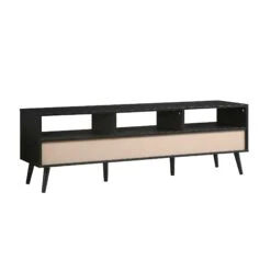 Frances Woven Rattan 160cm 3-Drawer TV Unit, Black -Daals Store FT TV 05 BLACK WB6