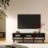 Frances Woven Rattan 160cm 3-Drawer TV Unit, Black 24 Frances Woven Rattan 160cm 3-Drawer TV Unit, Black -Daals Store FT TV 05 BLACK main