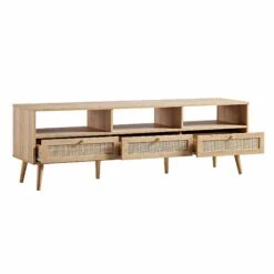 Frances Woven Rattan 160cm 3-Drawer TV Unit, Natural -Daals Store FT TV 05 NAT WB3