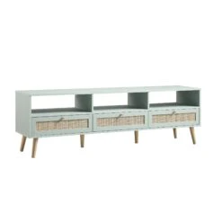 Frances Woven Rattan 160cm 3-Drawer TV Unit, Mint -Daals Store FT TV 05 SAGE WB2