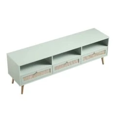 Frances Woven Rattan 160cm 3-Drawer TV Unit, Mint -Daals Store FT TV 05 SAGE WB4