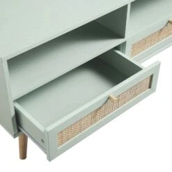 Frances Woven Rattan 160cm 3-Drawer TV Unit, Mint -Daals Store FT TV 05 SAGE detail1