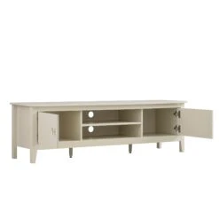 Oakham 150cm TV Unit Shaded White – Contemporary Gold Handle Media Console -Daals Store FT TV 08 WHITE WB4