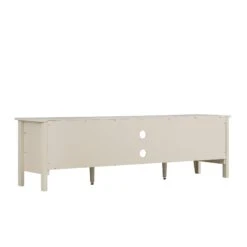 Oakham 150cm TV Unit Shaded White – Contemporary Gold Handle Media Console -Daals Store FT TV 08 WHITE WB7