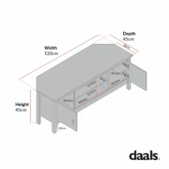 Oakham 120cm Corner TV Unit, Deep Greige 11 Oakham 120cm Corner TV Unit, Deep Greige -Daals Store FT TV 09 CHART 2