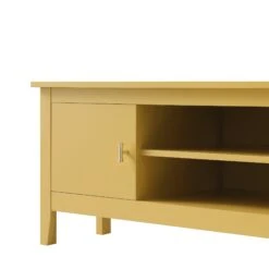 Oakham 120cm Corner TV Unit in Rattan Yellow - Gold Handles & Tapered Legs Media Console -Daals Store FT TV 09 SAFYEL detail1