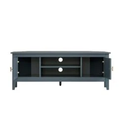 Oakham 120cm Corner TV Unit in Stormy Blue – Space-Saving Media Stand with Gold Accents -Daals Store FT TV 09 STORM WB4
