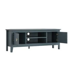 Oakham 120cm Corner TV Unit in Stormy Blue – Space-Saving Media Stand with Gold Accents -Daals Store FT TV 09 STORM WB5