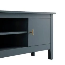 Oakham 120cm Corner TV Unit in Stormy Blue – Space-Saving Media Stand with Gold Accents -Daals Store FT TV 09 STORM detail1