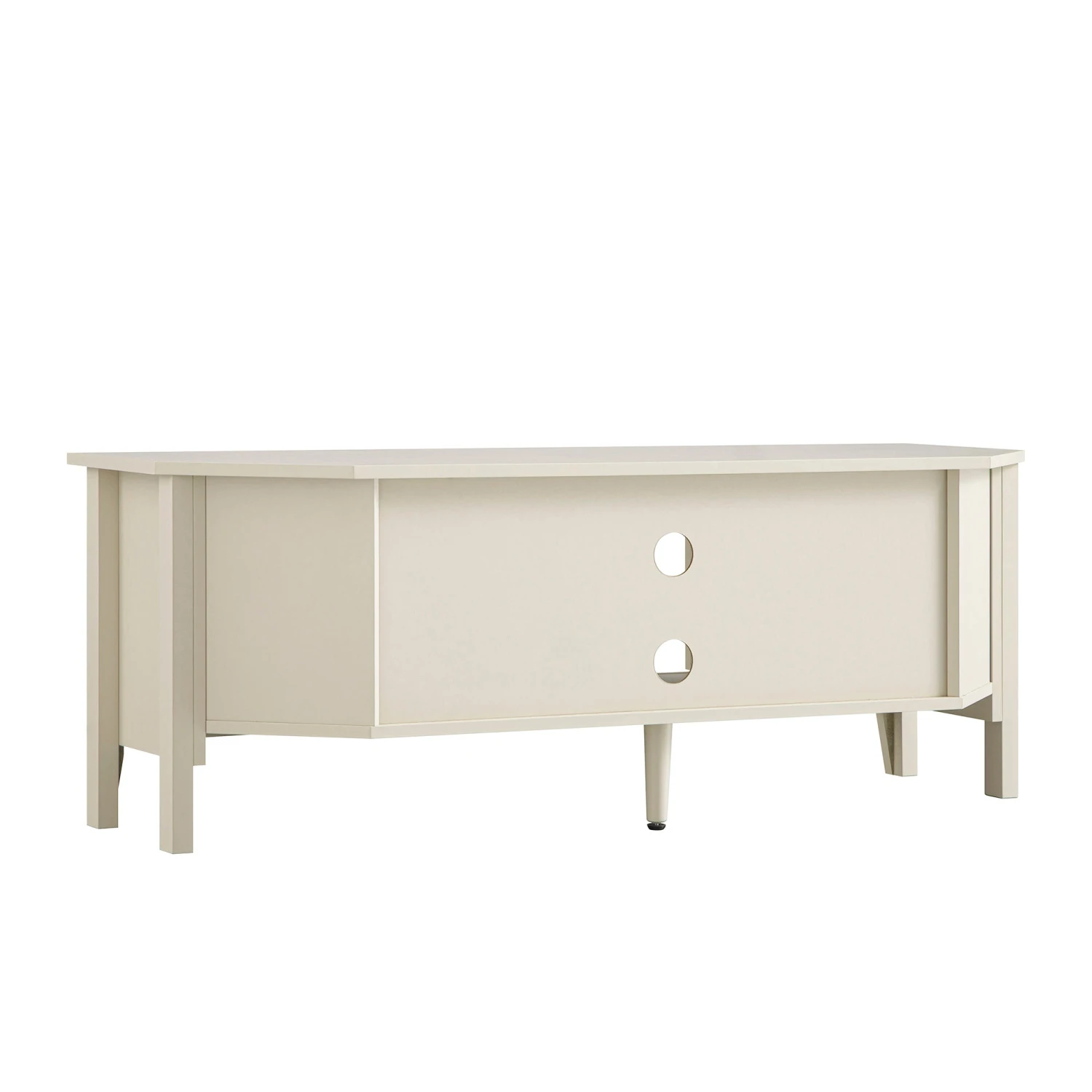 Oakham 120cm Corner TV Unit - Shaded White Modern Media Stand with Gold Handles 8 Oakham 120cm Corner TV Unit - Shaded White Modern Media Stand with Gold Handles - Image 8