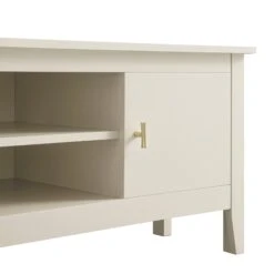 Oakham 120cm Corner TV Unit - Shaded White Modern Media Stand with Gold Handles 17 Oakham 120cm Corner TV Unit - Shaded White Modern Media Stand with Gold Handles -Daals Store FT TV 09 WHITE detail1