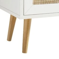 Frances Woven Rattan 2-Door Bathroom Undersink Unit, White -Daals Store FT UDS 01 WHITE detail4