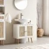 Frances Woven Rattan 2-Door Bathroom Undersink Unit, White -Daals Store FT UDS 01 WHITE main