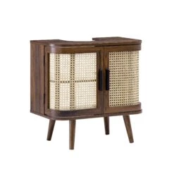 Izzy Curved Rattan Undersink Unit, Walnut 11 Izzy Curved Rattan Undersink Unit, Walnut -Daals Store FT UDS 02 WALN WB2