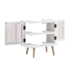 Izzy Curved Rattan Undersink Unit, White -Daals Store FT UDS 02 WHITE WB4