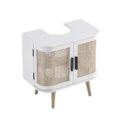Izzy Curved Rattan Undersink Unit, White -Daals Store FT UDS 02 WHITE WB5