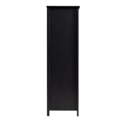 Frances Rattan Double Wardrobe With 1 Drawer, Black 17 Frances Rattan Double Wardrobe With 1 Drawer, Black -Daals Store FT WARD 01 BLACK WB4