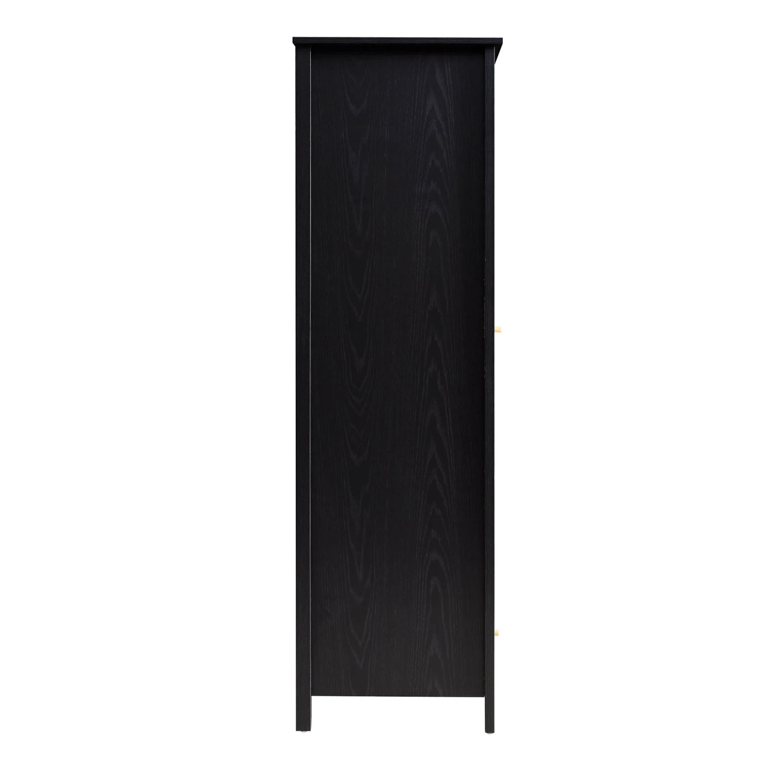 Frances Rattan Double Wardrobe With 1 Drawer, Black 8 Frances Rattan Double Wardrobe With 1 Drawer, Black - Image 8