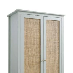 Frances Rattan Double Wardrobe With 1 Drawer, Mint 16 Frances Rattan Double Wardrobe With 1 Drawer, Mint -Daals Store FT WARD 01 SAGE detail1