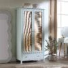 Frances Rattan Double Wardrobe With 1 Drawer, Mint 39 Frances Rattan Double Wardrobe With 1 Drawer, Mint -Daals Store FT WARD 01 SAGE main