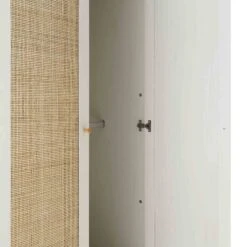 Frances Rattan Double Wardrobe With 1 Drawer, White -Daals Store FT WARD 01 WHITE detail3