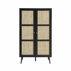 Frances Woven Rattan Compact Double Wardrobe, Black 15 Frances Woven Rattan Compact Double Wardrobe, Black -Daals Store FT WARD 02 BLACK WB1