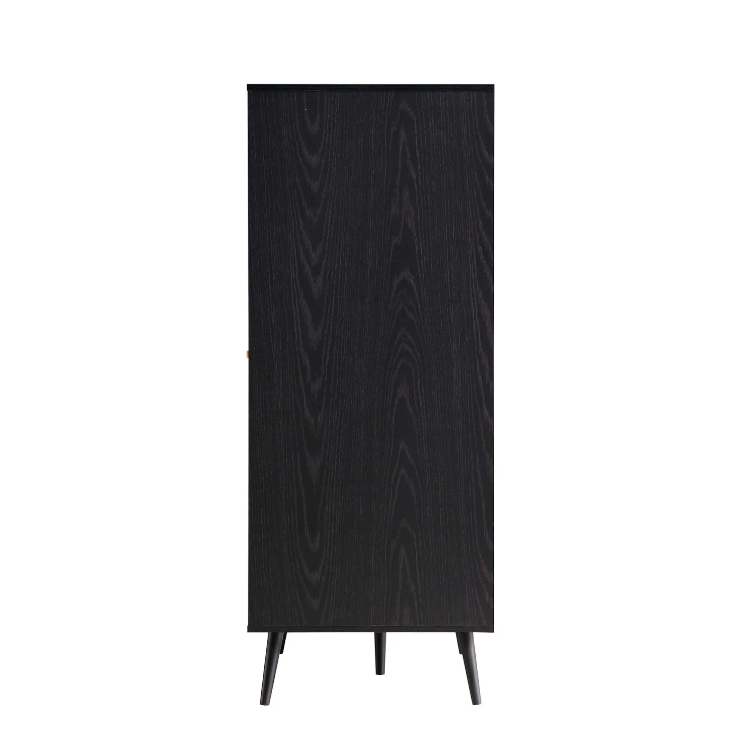 Frances Woven Rattan Compact Double Wardrobe, Black 9 Frances Woven Rattan Compact Double Wardrobe, Black - Image 9