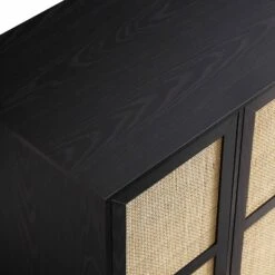 Frances Woven Rattan Compact Double Wardrobe, Black 21 Frances Woven Rattan Compact Double Wardrobe, Black -Daals Store FT WARD 02 BLACK detail1