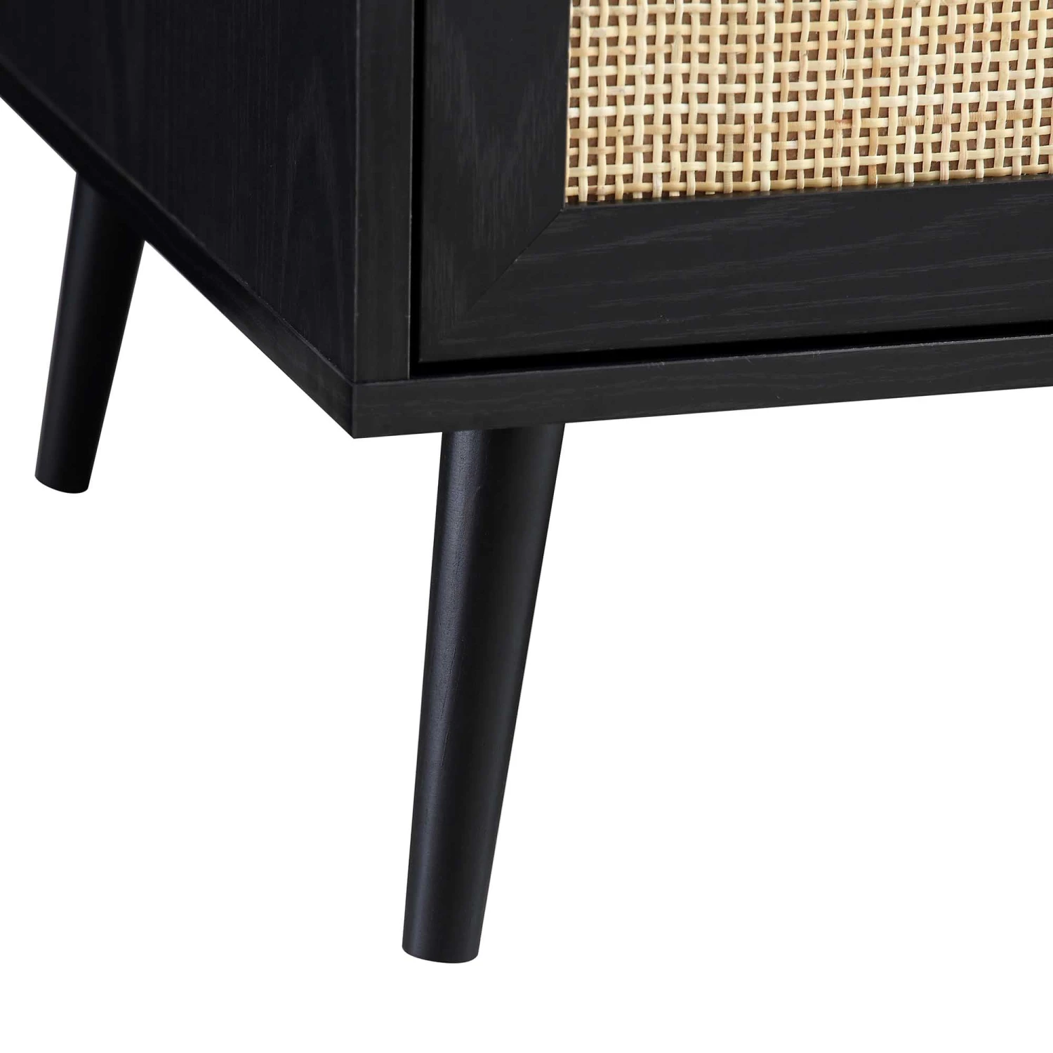 Frances Woven Rattan Compact Double Wardrobe, Black 12 Frances Woven Rattan Compact Double Wardrobe, Black - Image 12