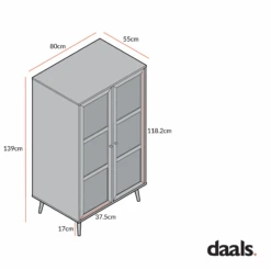 Frances Woven Rattan Compact Double Wardrobe, Natural 17 Frances Woven Rattan Compact Double Wardrobe, Natural -Daals Store FT WARD 02 CHART 1