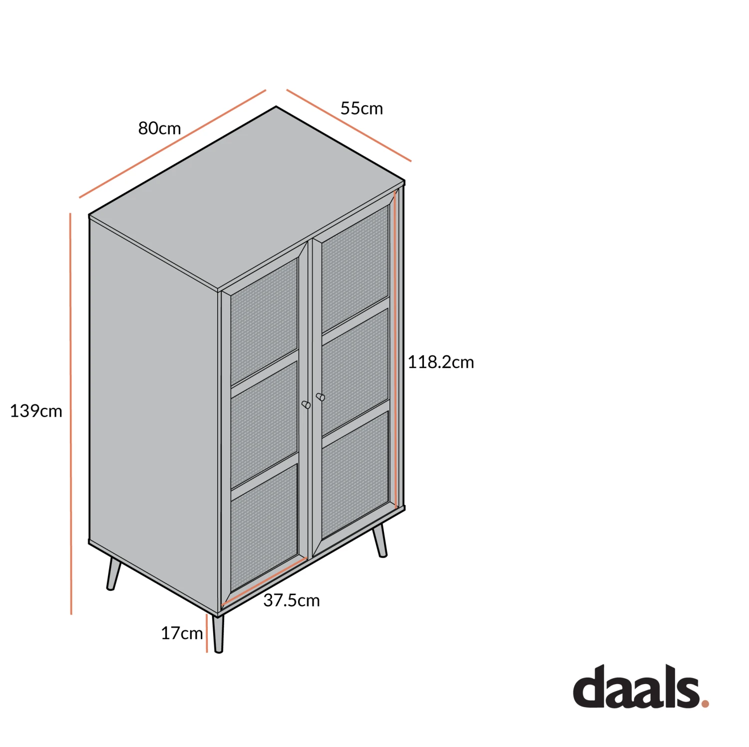 Frances Woven Rattan Compact Double Wardrobe, Natural 6 Frances Woven Rattan Compact Double Wardrobe, Natural - Image 6