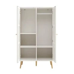 Frances Woven Rattan Compact Double Wardrobe, White -Daals Store FT WARD 02 WHITE WB4