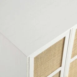 Frances Woven Rattan Compact Double Wardrobe, White -Daals Store FT WARD 02 WHITE detail2